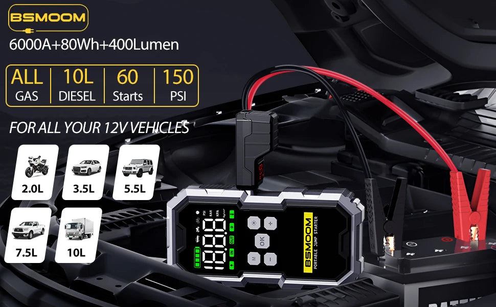 BCA™ Portable Jump Starter & Power Bank