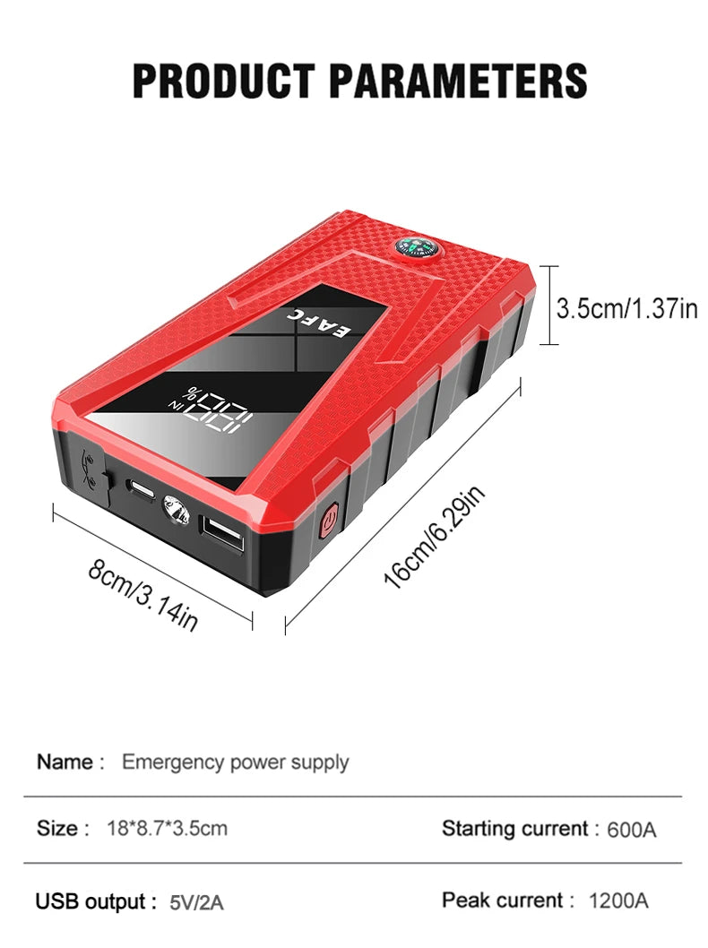 BCA™ Multi-Mode 12V Car Jump Starter (2000A / 1200A / 600A)